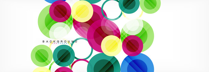 Abstract colorful geometric composition - multicolored circle background