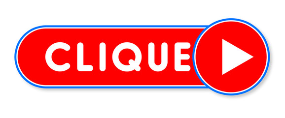 Clique - white text written on a red banner on white background