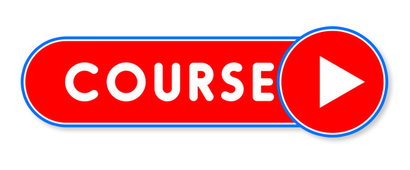 Course - white text written on a red banner on white background