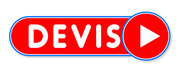 Devis - white text written on a red banner on white background
