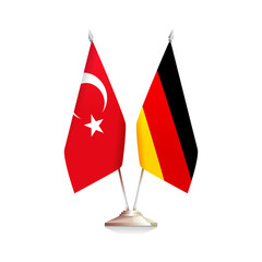 German and Turkish flags. Conceptual vector illustration about friendship of the people and the countries