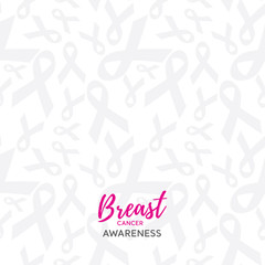 Ribbon pattern on white background for breast cancer awareness campaign
