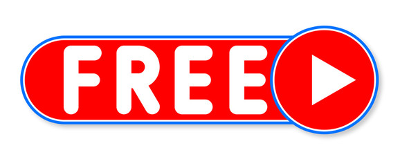 Free - white text written on a red banner on white background