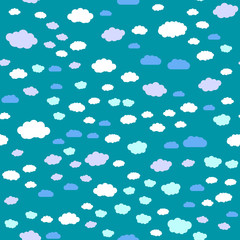 Clouds and sky Seamless vector EPS 10  Abstract geometric pattern. Multicolor Figures. Texture for print and Banner. Flat style