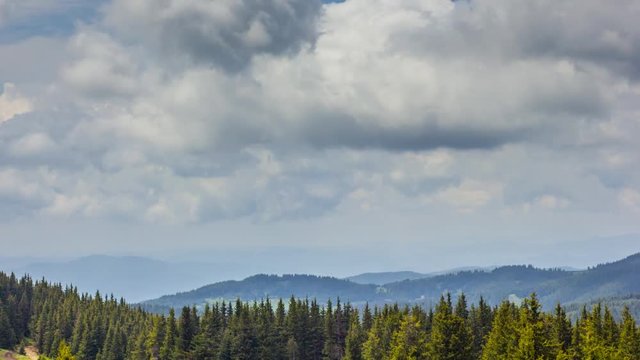 A timelapse of a cloudy sky next to Chepelare in the Bulgarian Rhodope Mountains.