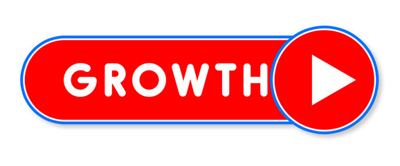 Growth - white text written on a red banner on white background