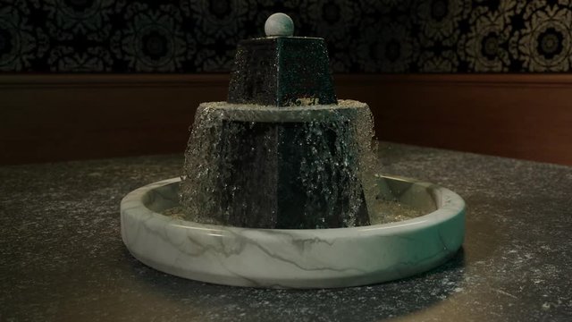 Animation Wasser sprudelt aus Zimmerbrunnen heraus