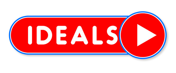 Ideals - white text written on a red banner on white background