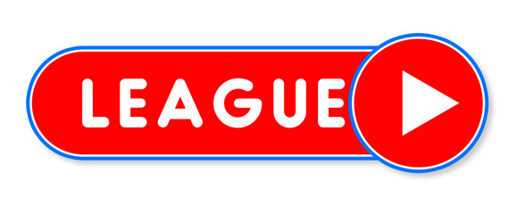 League - white text written on a red banner on white background
