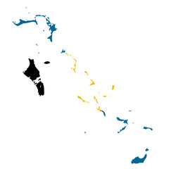 Fototapeta na wymiar Map country wilh flag of Bahamas