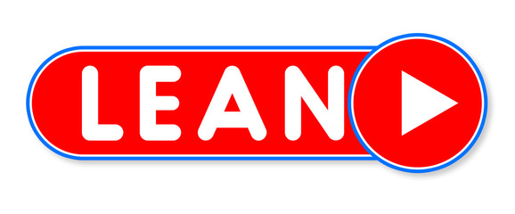 Lean - white text written on a red banner on white background
