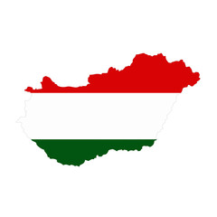Obraz premium Map country wilh flag of Hungary