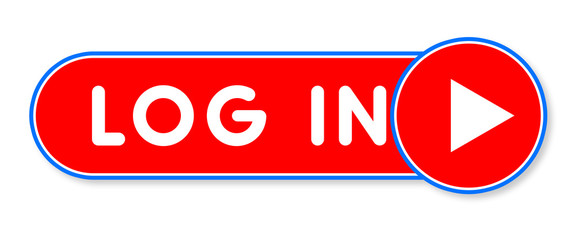 Log In - white text written on a red banner on white background