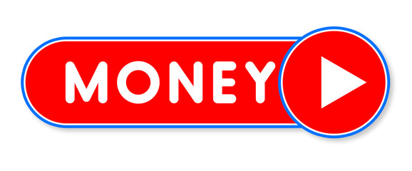 Money - white text written on a red banner on white background