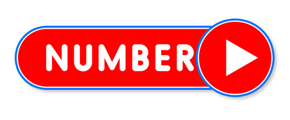 Number - white text written on a red banner on white background