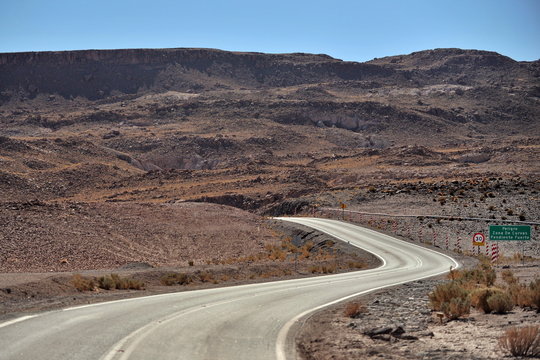 Mountain roads in the Andes. Chile. Desert Atacama.