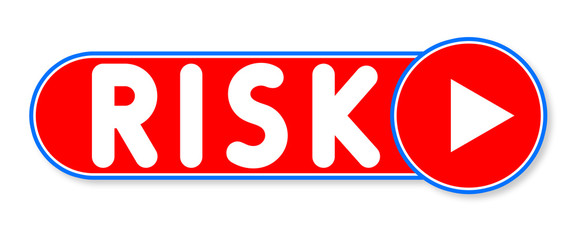 Risk - white text written on a red banner on white background