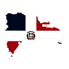 Map country wilh flag of Dominican Republic