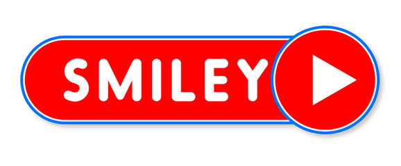 Smiley - white text written on a red banner on white background