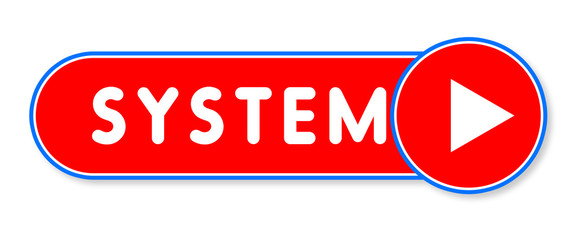 System - white text written on a red banner on white background