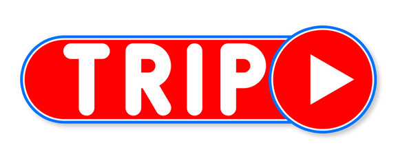 Trip - white text written on a red banner on white background