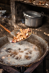 Balinese traditional food cooking. Bali island.