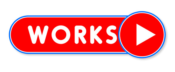 Works - white text written on a red banner on white background