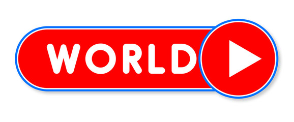World - white text written on a red banner on white background