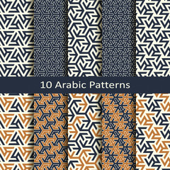 vector set of ten seamless arabic traditional patterns. design for packaging, print, interior, cover - 226190909