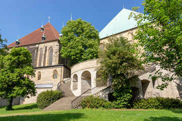 Fototapeta na wymiar Rückansicht der Domes in Erfurt, Thüringen
