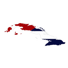 Map country wilh flag of Cuba