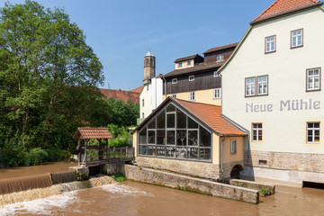 Neue Mühle an der Gera in Erfurt, Thüringen