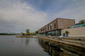 Der neue Copa Beach an der Neuen Donau im Sommer, in Wien, Österreich