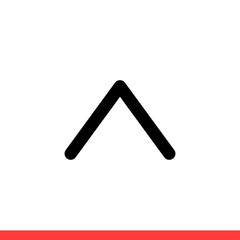 Up arrow vector icon, upload symbol. Simple, flat design for web or mobile app