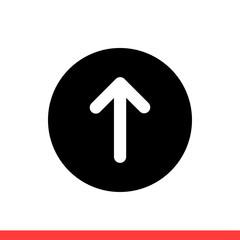 Up arrow vector icon, upload symbol. Simple, flat design for web or mobile app