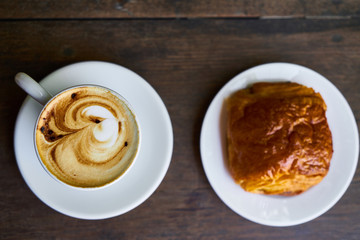 Croissant and Latte