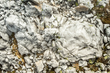 A beautiful rock formations in the mountains of Folgefonna national park in Norway. Autumn landscape with a rocks.