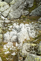 A beautiful rock formations in the mountains of Folgefonna national park in Norway. Autumn landscape with a rocks.