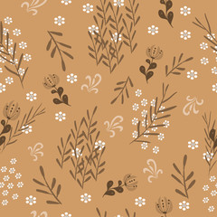 white flowers with branches on a dark brown color