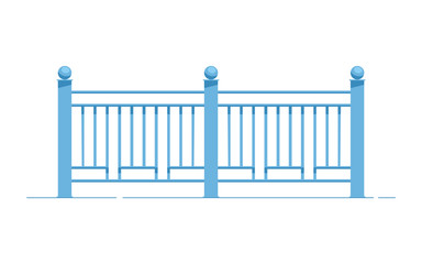 Metal fence in flat style. Vector illustration isolated on white