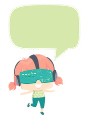 Kid Girl Speech Bubble Illustration