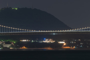 関門橋と関門海峡の夜景