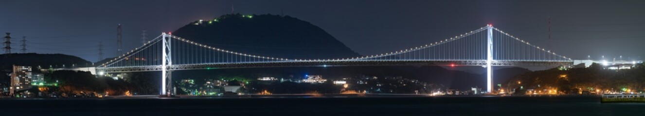 Fototapeta na wymiar パノラマ関門橋夜景