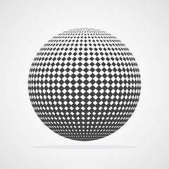 Abstract dotted sphere. Vector illustration.