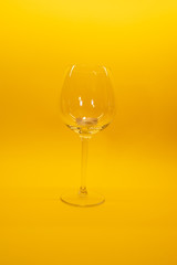 Glass candlestick on background with copy space