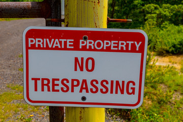 Private Property No Trespassing Sign