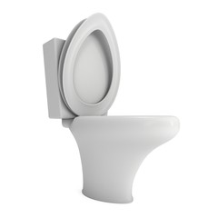 Toilet bowl 3d render isolated on white background