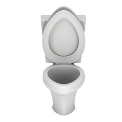 Toilet bowl 3d render isolated on white background