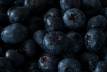 Healthy fresh ripe juicy blueberries close up