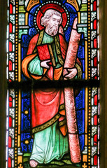 Saint Andrew - Stained Glass in Sint Truiden Cathedral
